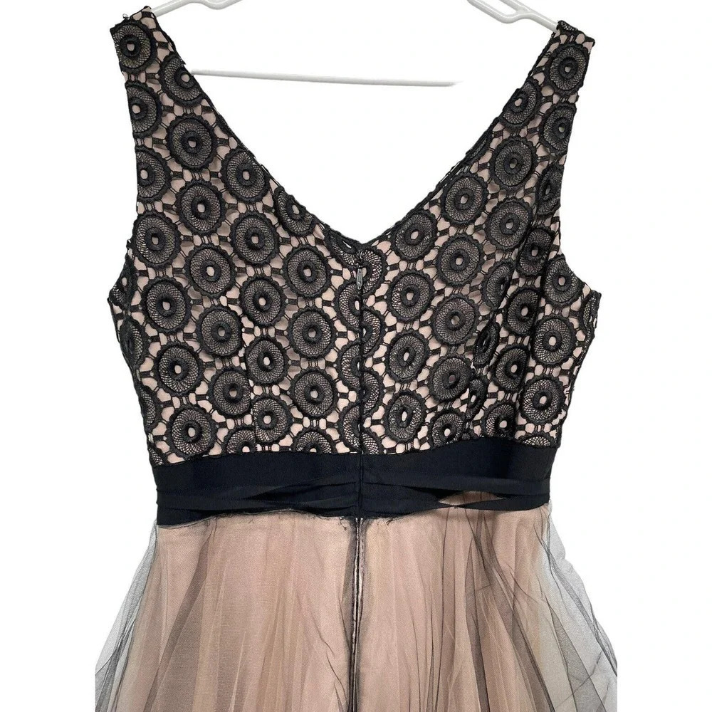 NHA KHANH $640 Black Nude Tulle Kae Princess Party Dress size 16 - Picture 7 of 16